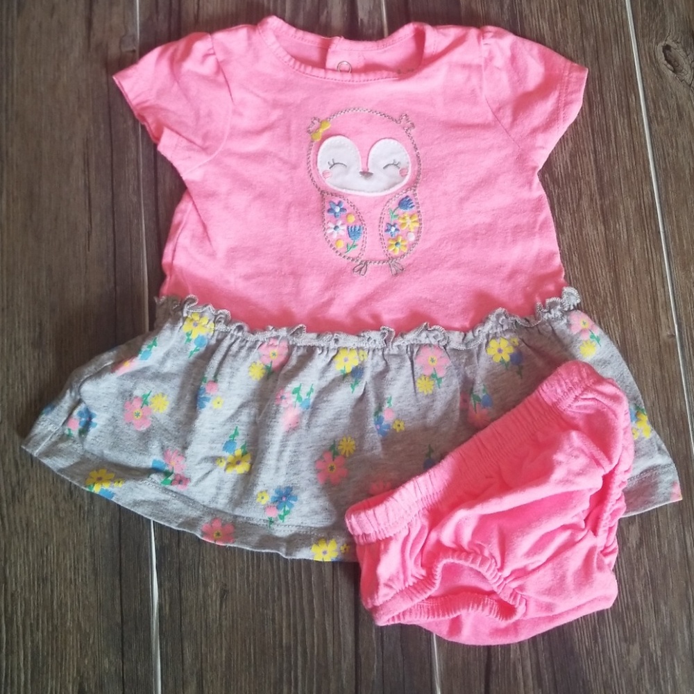 0-3 month noon pink summer dress.
